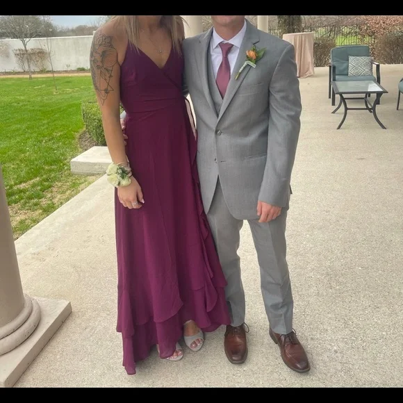 Lulus Dresses Lulus Burgundy Lace Up Back Dress Poshmark